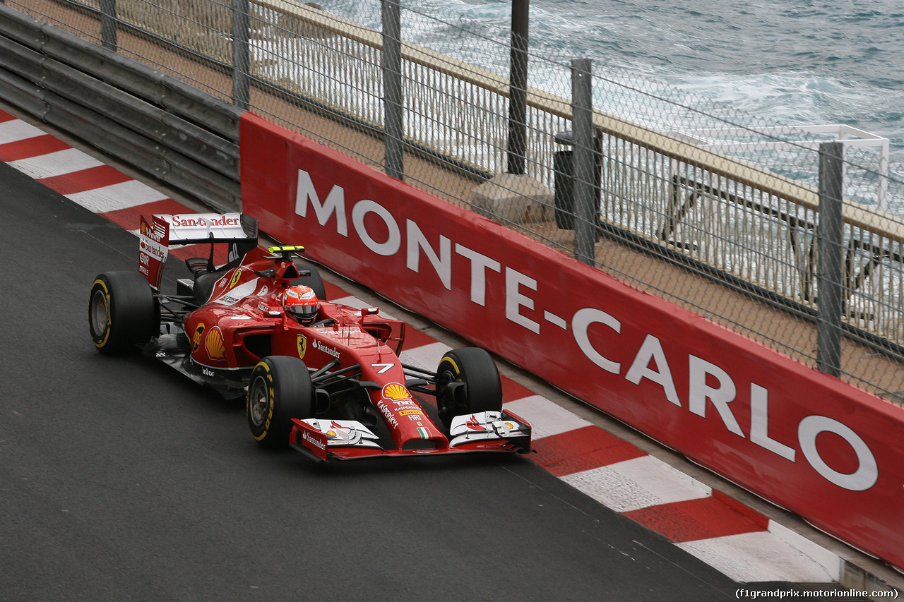 GP MONACO, 22.05.2014- Prove Libere 1, Kimi Raikkonen (FIN) Ferrari F14-T