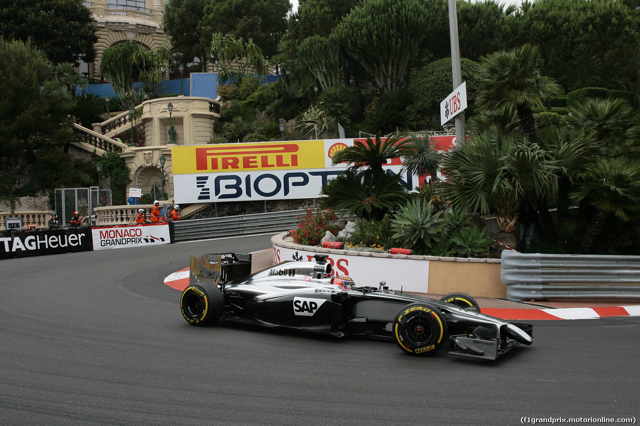 GP MONACO, 22.05.2014- Prove Libere 1, Jenson Button (GBR) McLaren Mercedes MP4-29