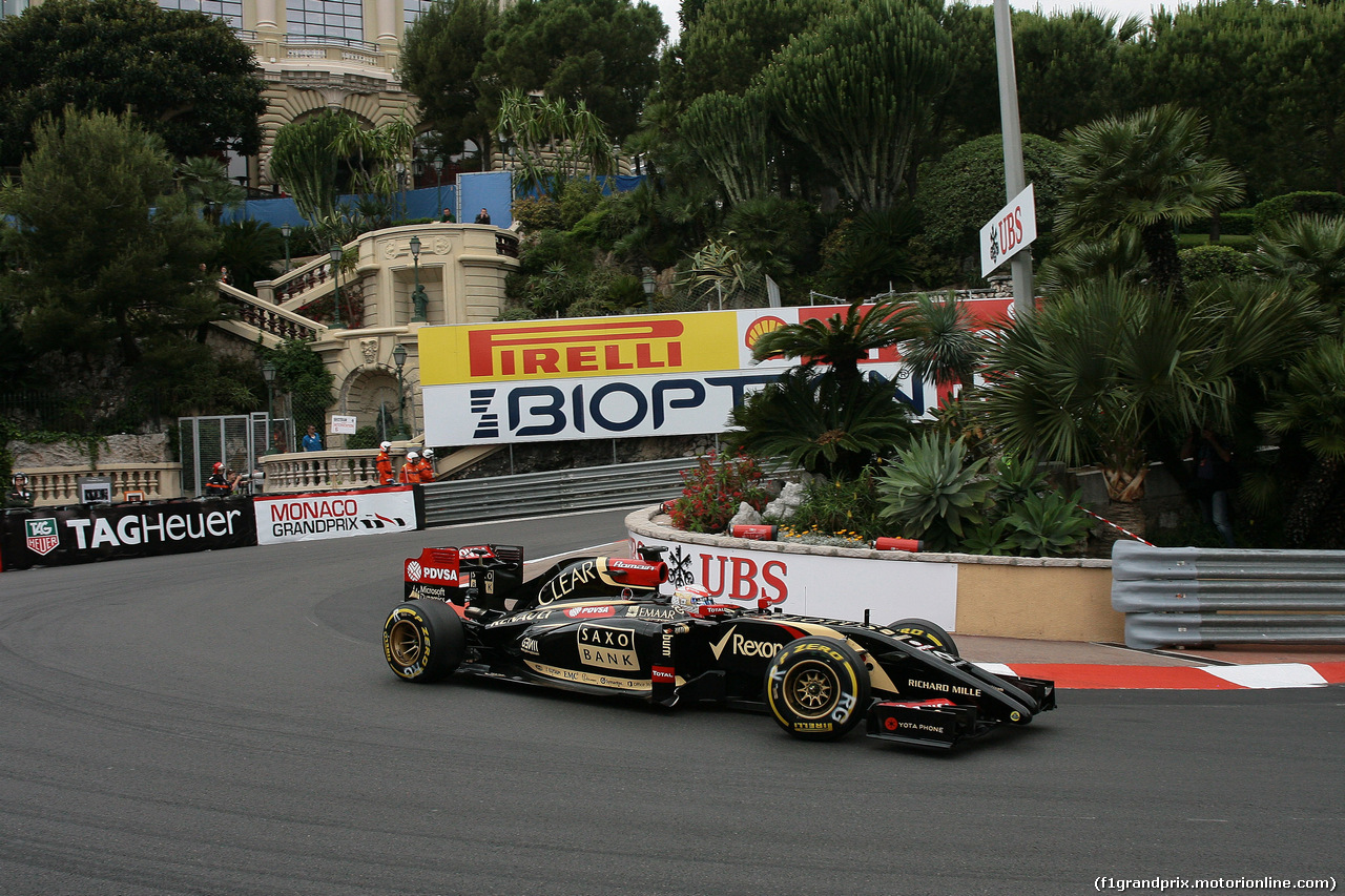 GP MONACO, 22.05.2014- Prove Libere 1, Romain Grosjean (FRA) Lotus F1 Team E22