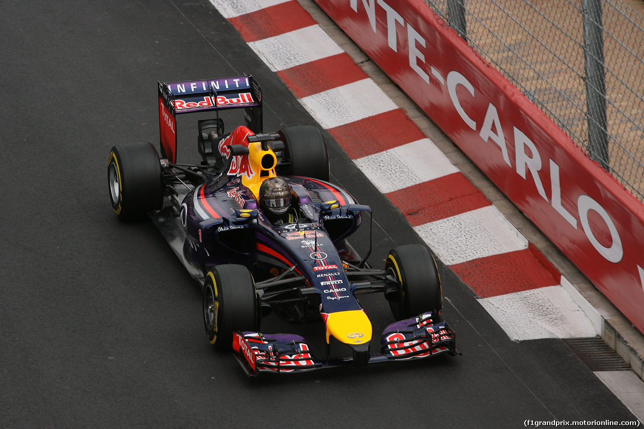 GP MONACO, 22.05.2014- Prove Libere 1, Sebastian Vettel (GER) Red Bull Racing RB10