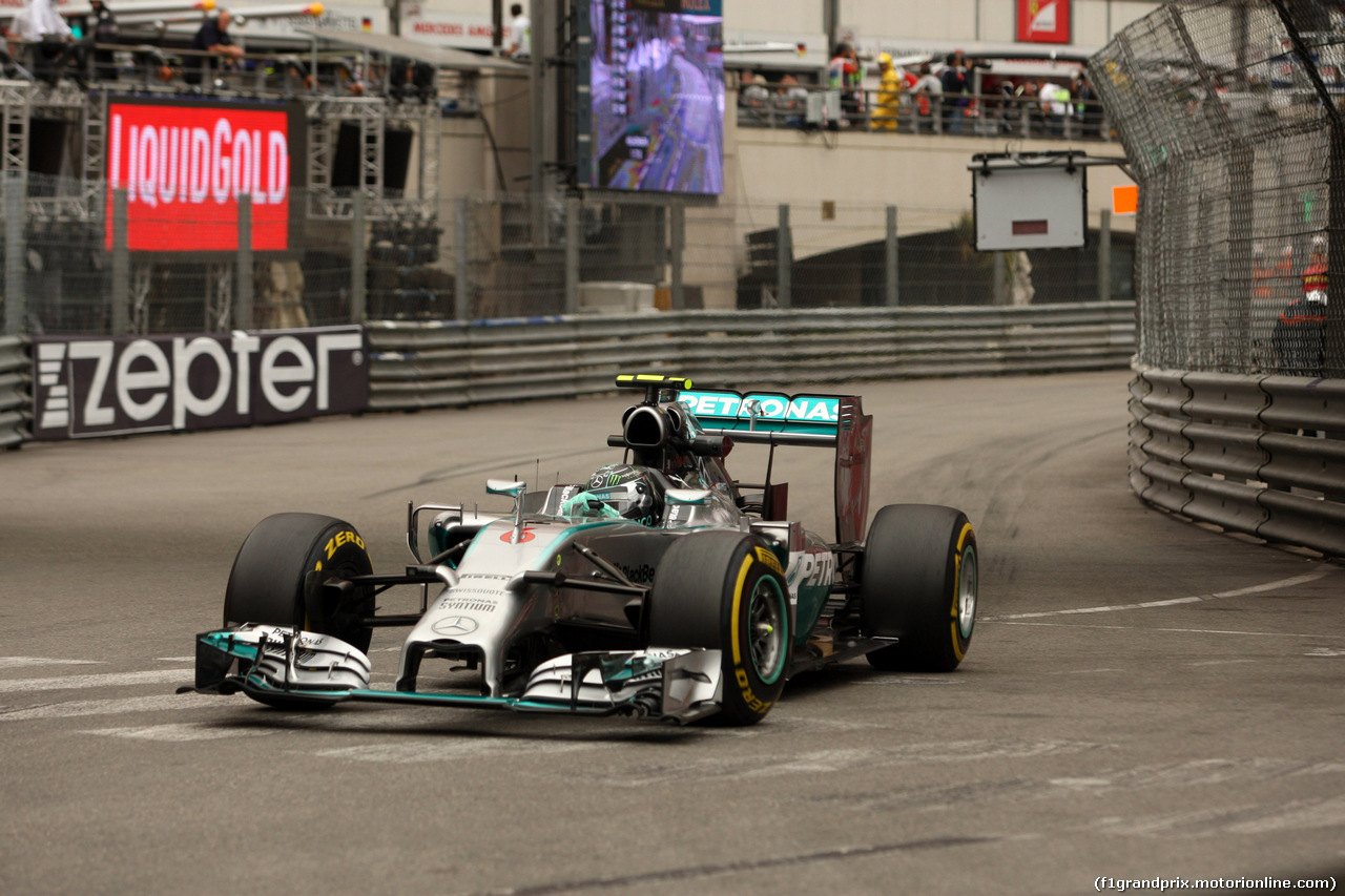 GP MONACO, 22.05.2014- Prove Libere 1, Nico Rosberg (GER) Mercedes AMG F1 W05