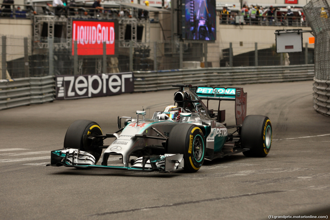 GP MONACO, 22.05.2014- Prove Libere 1, Lewis Hamilton (GBR) Mercedes AMG F1 W05