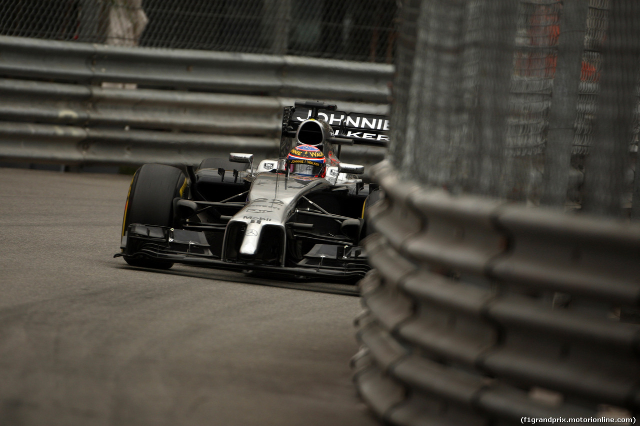 GP MONACO, 22.05.2014- Prove Libere 1, Jenson Button (GBR) McLaren Mercedes MP4-29