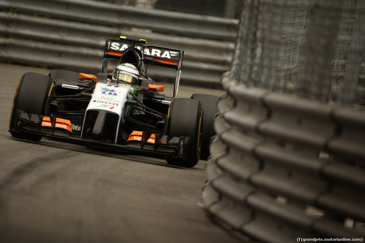 GP MONACO, 22.05.2014- Prove Libere 1, Sergio Perez (MEX) Sahara Force India F1 VJM07