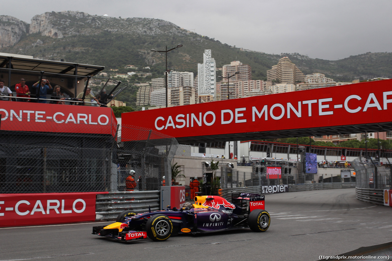 GP MONACO, 22.05.2014- Prove Libere 1, Sebastian Vettel (GER) Red Bull Racing RB10