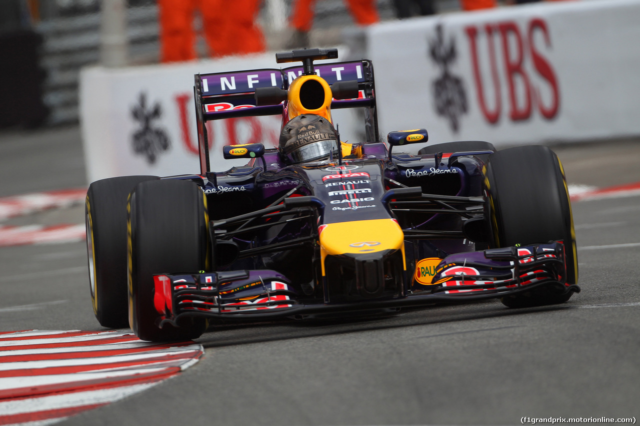 GP MONACO, 22.05.2014- Prove Libere 1, Sebastian Vettel (GER) Red Bull Racing RB10