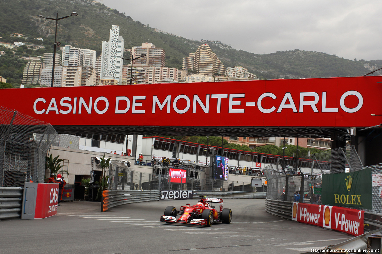 GP MONACO, 22.05.2014- Prove Libere 1, Kimi Raikkonen (FIN) Ferrari F14-T