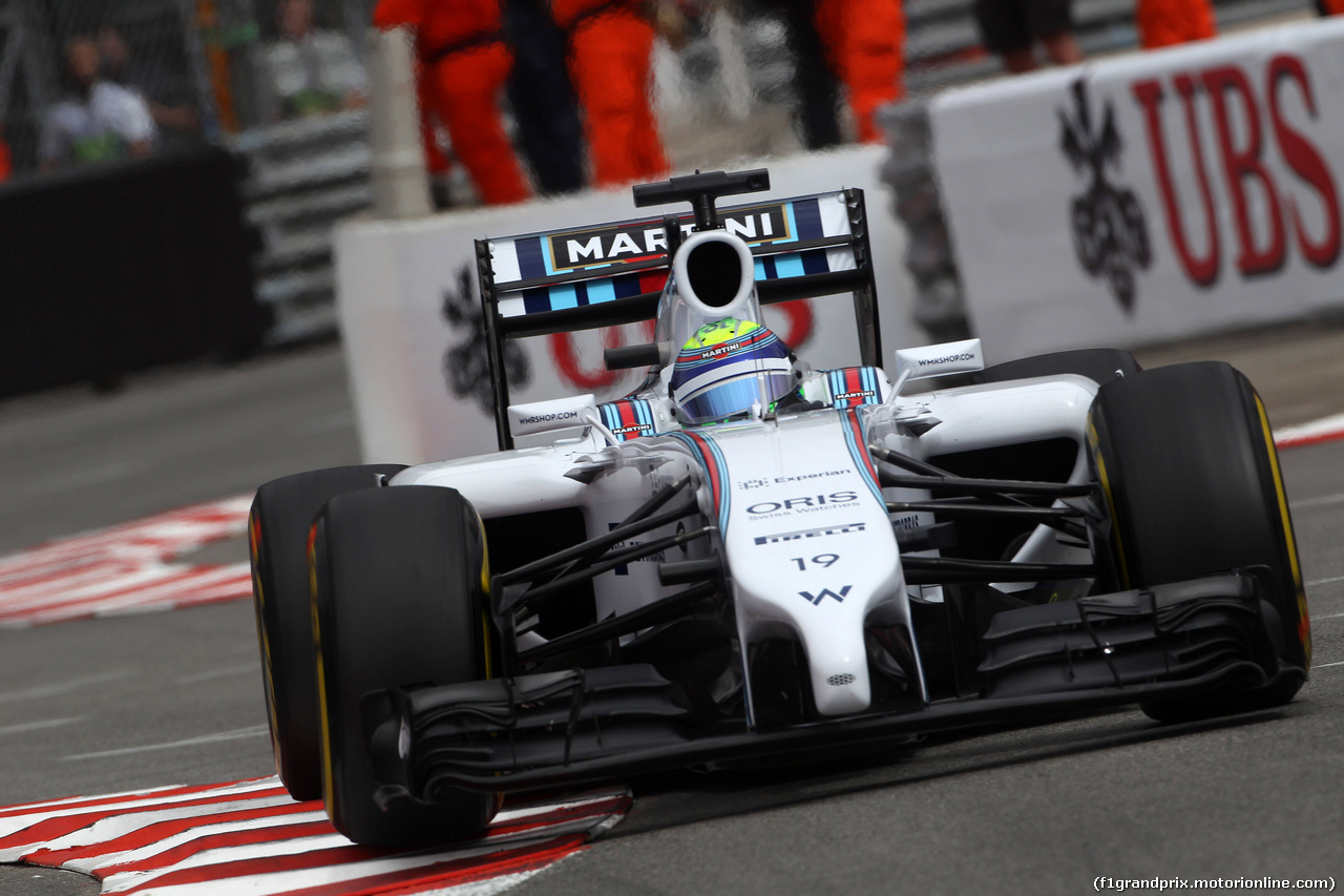 GP MONACO, 22.05.2014- Prove Libere 1, Felipe Massa (BRA) Williams F1 Team FW36