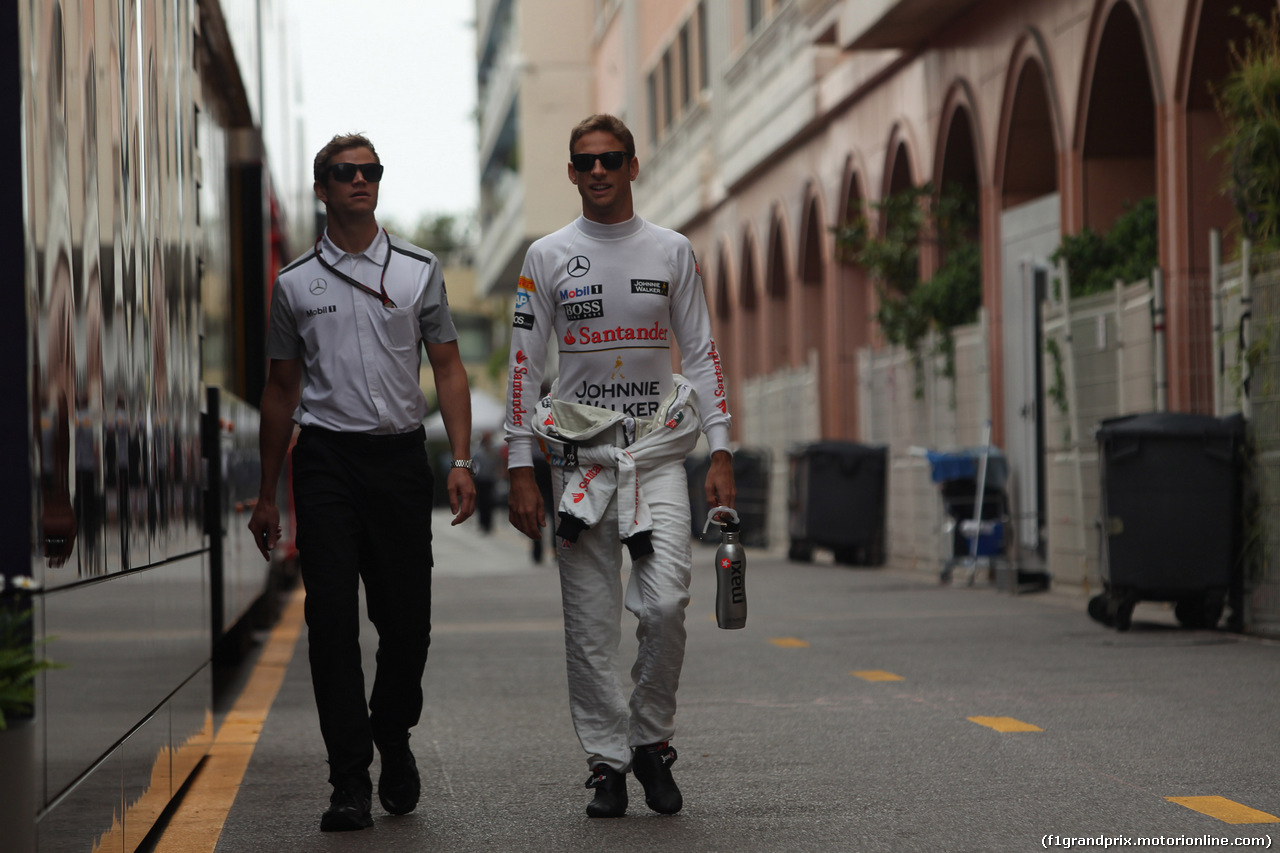 GP MONACO, 22.05.2014- Prove Libere 1, Jenson Button (GBR) McLaren Mercedes MP4-29