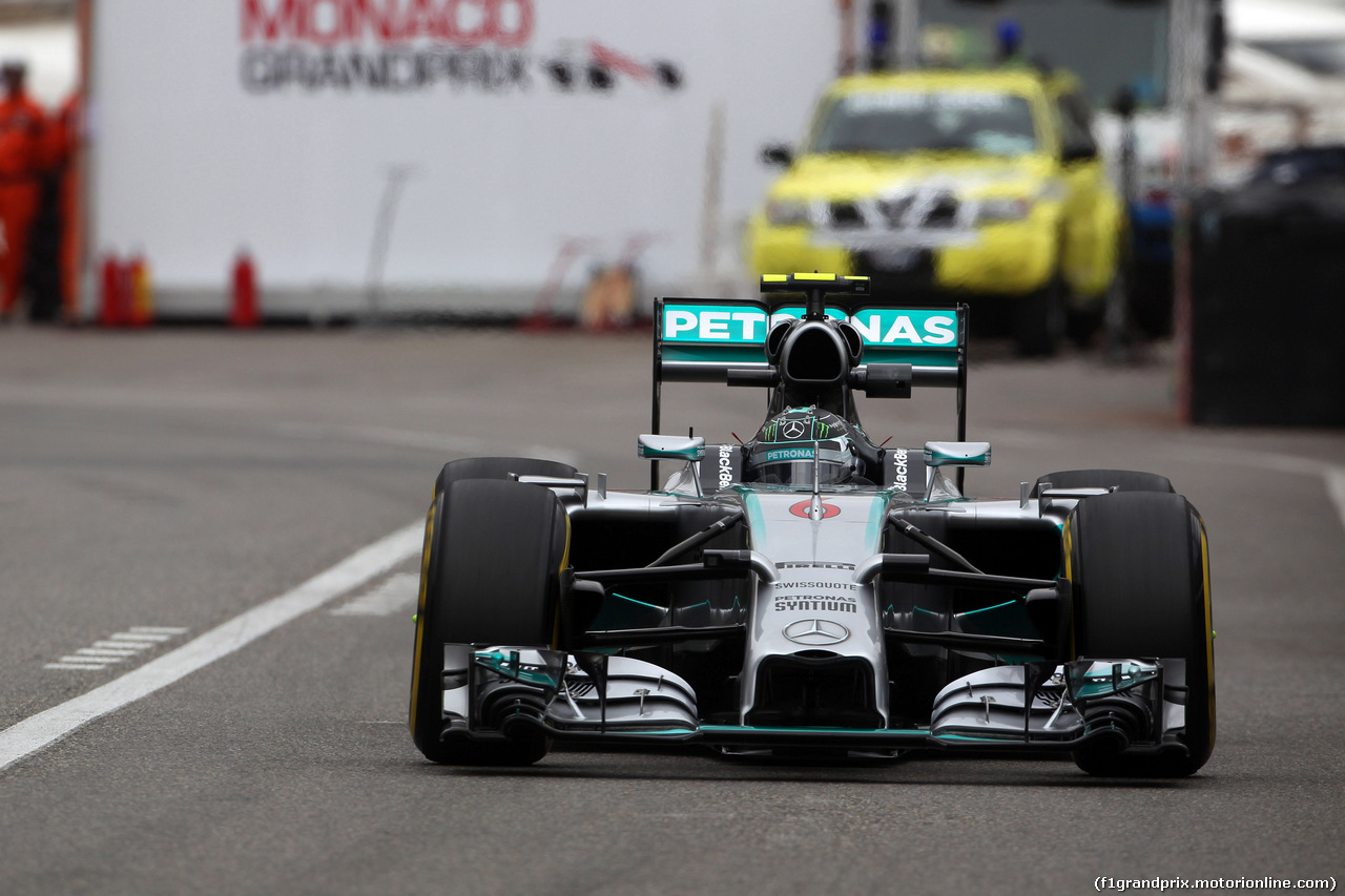 GP MONACO, 22.05.2014- Prove Libere 1, Nico Rosberg (GER) Mercedes AMG F1 W05