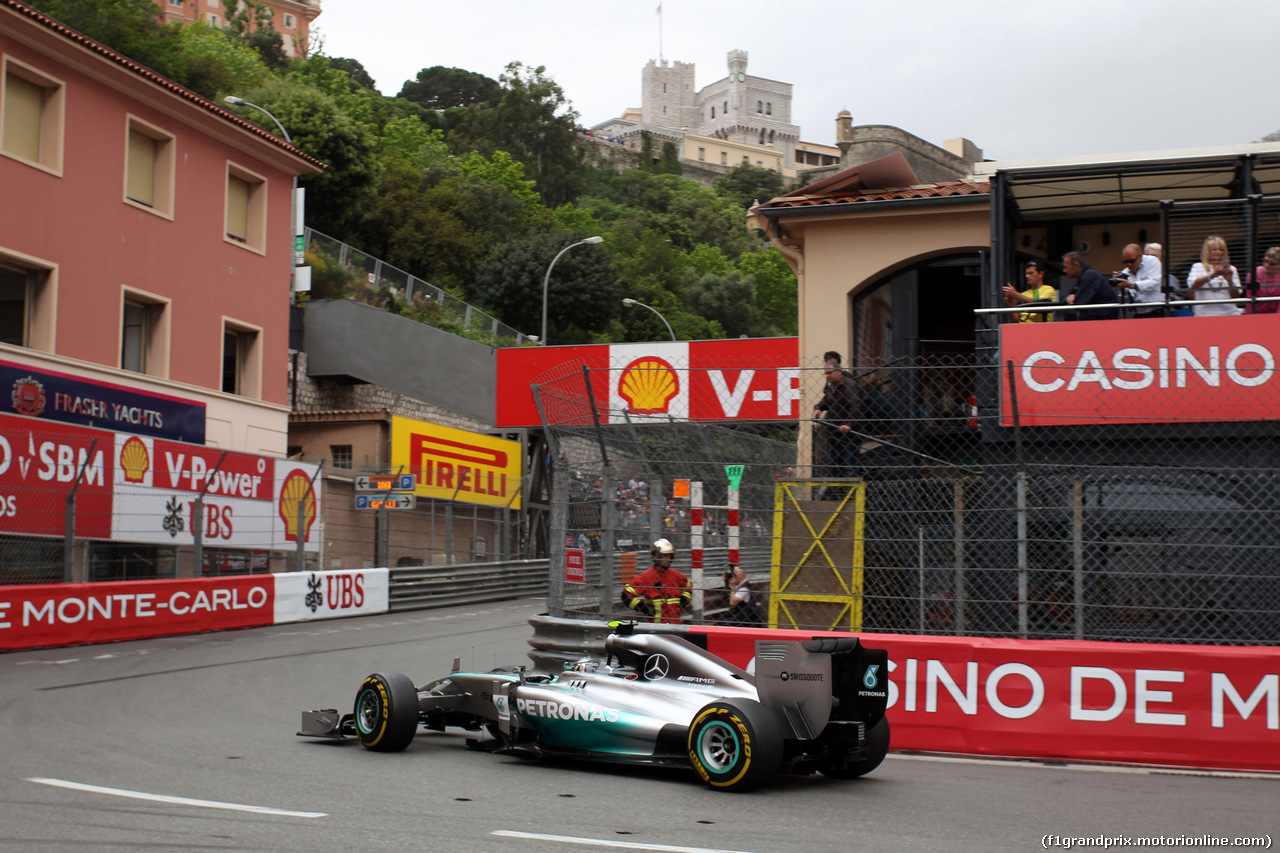 GP MONACO, 22.05.2014- Prove Libere 1, Nico Rosberg (GER) Mercedes AMG F1 W05
