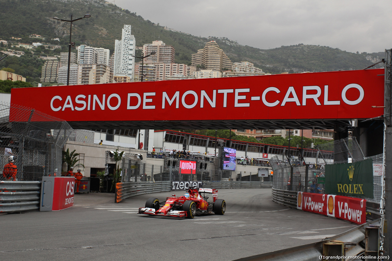 GP MONACO, 22.05.2014- Prove Libere 1, Fernando Alonso (ESP) Ferrari F14-T