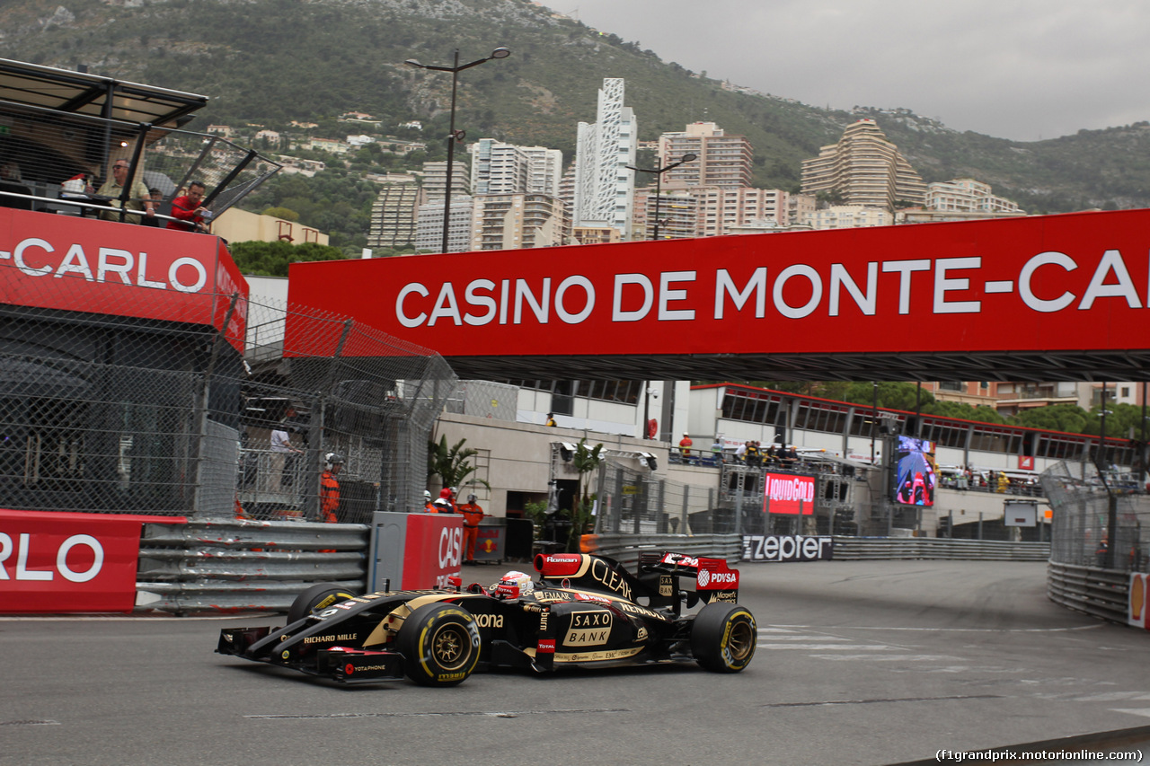GP MONACO, 22.05.2014- Prove Libere 1, Pastor Maldonado (VEN) Lotus F1 Team E22