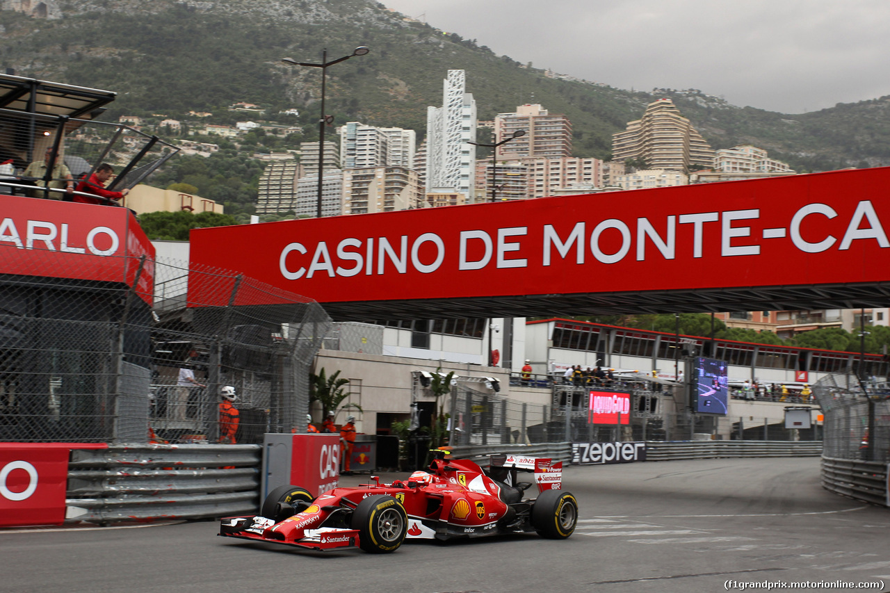 GP MONACO, 22.05.2014- Prove Libere 1, Kimi Raikkonen (FIN) Ferrari F14-T