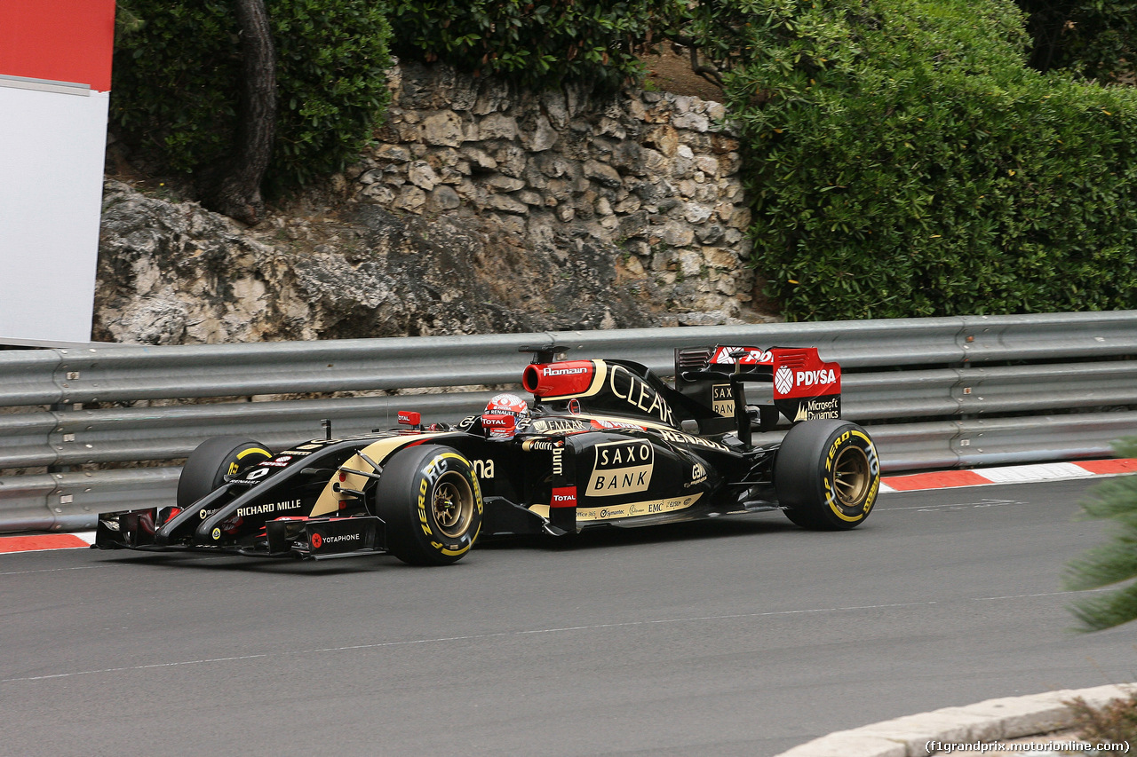 GP MONACO, 22.05.2014- Prove Libere 1, Romain Grosjean (FRA) Lotus F1 Team E22