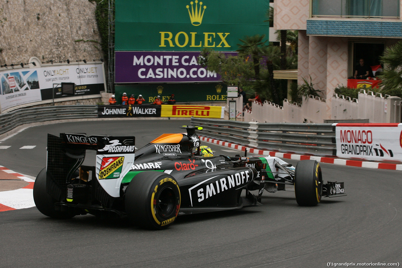 GP MONACO, 22.05.2014- Prove Libere 1, Sergio Perez (MEX) Sahara Force India F1 VJM07