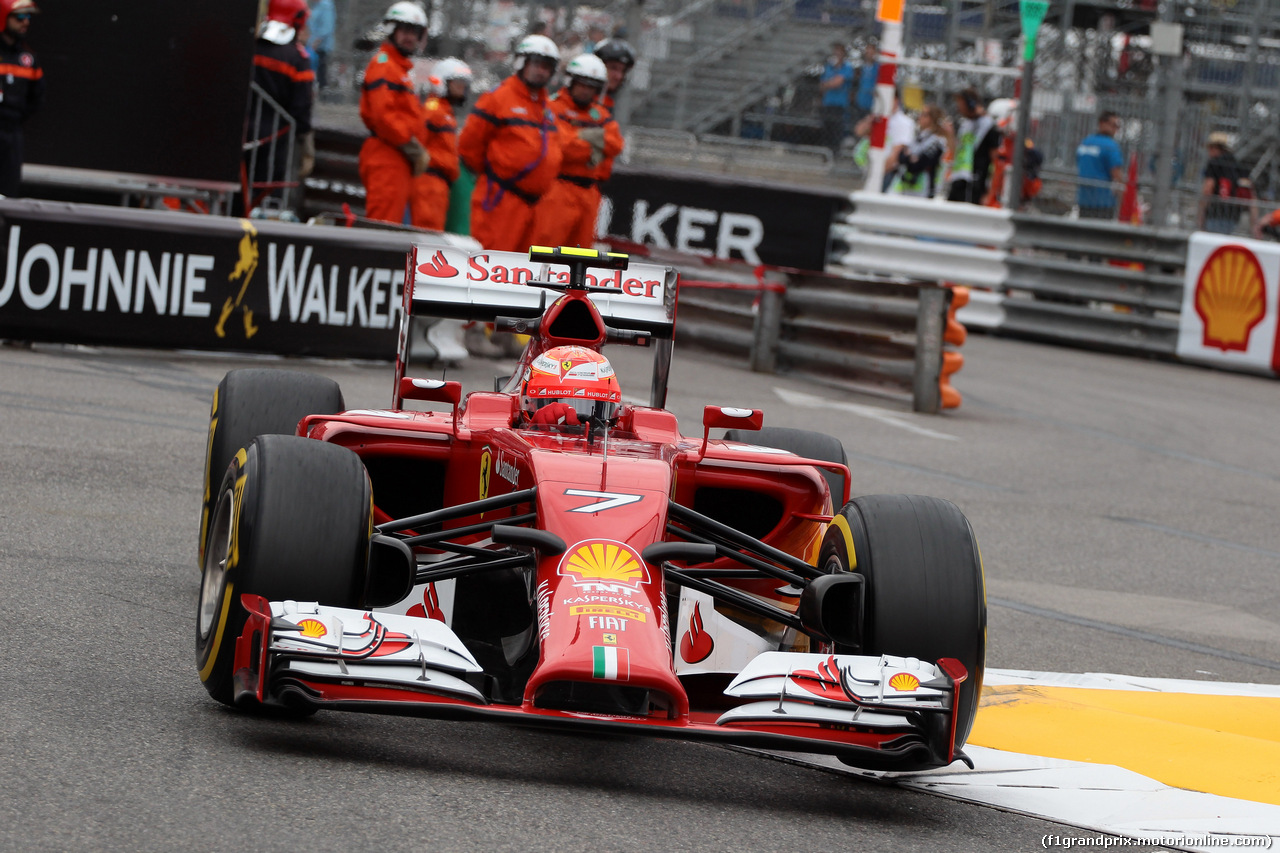GP MONACO, 22.05.2014- Prove Libere 1, Kimi Raikkonen (FIN) Ferrari F14-T