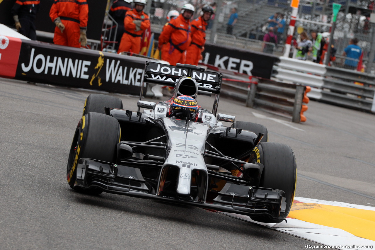 GP MONACO, 22.05.2014- Prove Libere 1, Jenson Button (GBR) McLaren Mercedes MP4-29