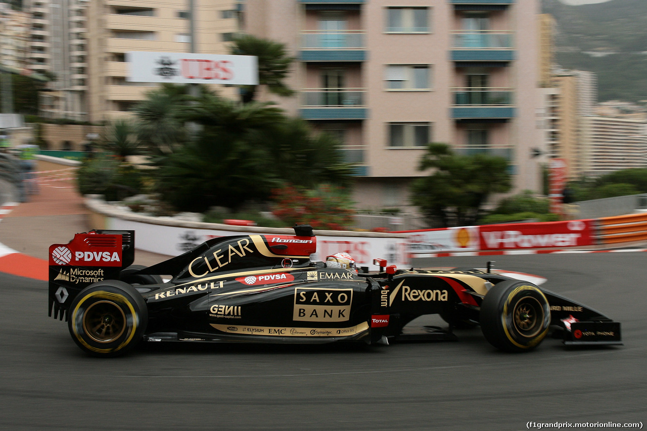 GP MONACO, 22.05.2014- Prove Libere 1, Romain Grosjean (FRA) Lotus F1 Team E22