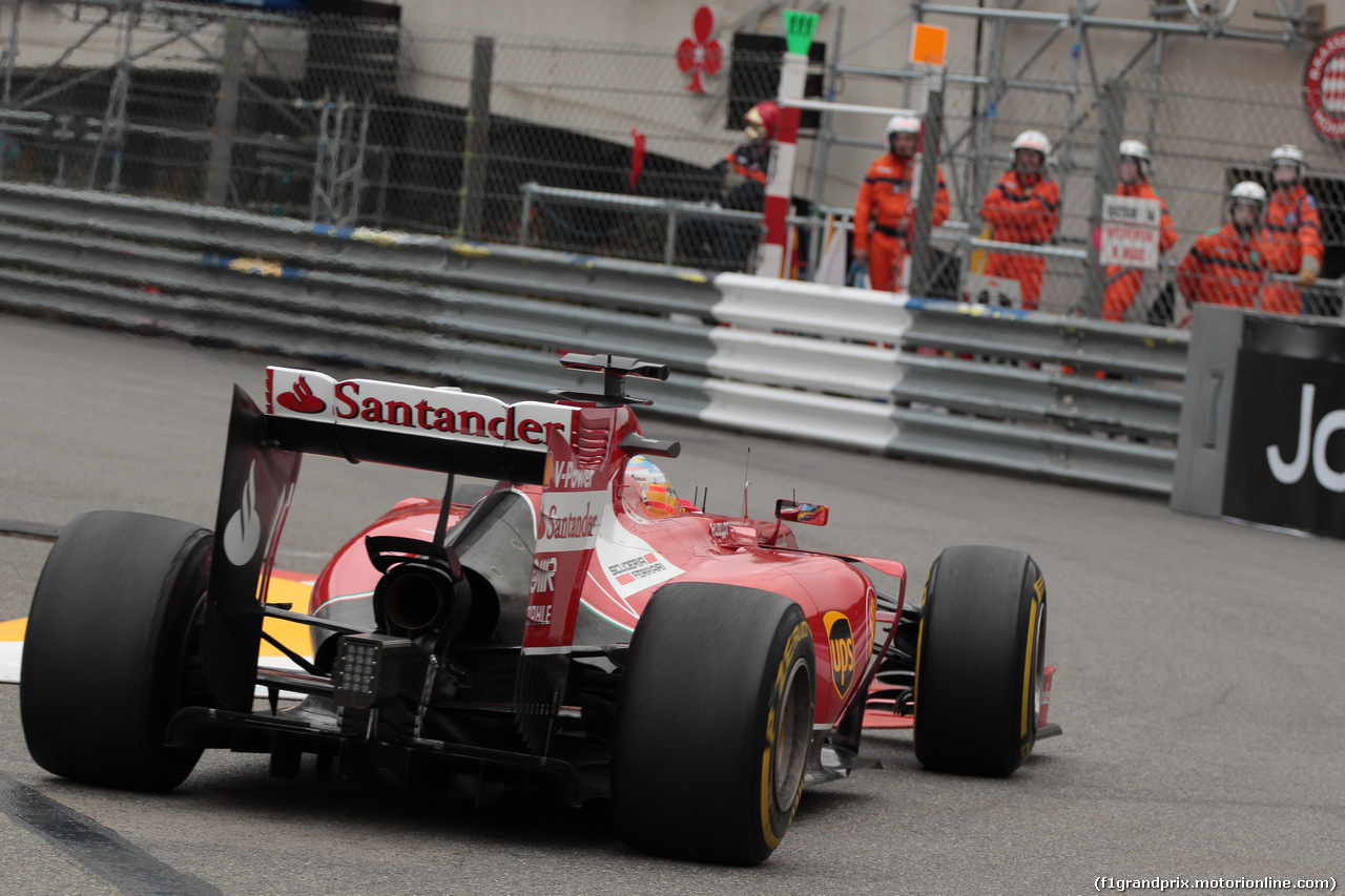 GP MONACO, 22.05.2014- Prove Libere 1, Fernando Alonso (ESP) Ferrari F14-T