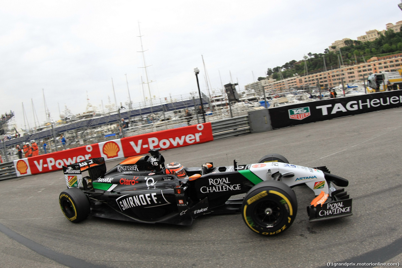GP MONACO, 22.05.2014- Prove Libere 1, Nico Hulkenberg (GER) Sahara Force India F1 VJM07