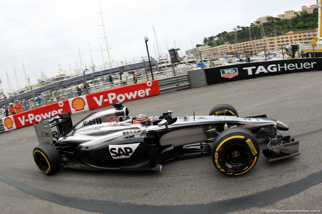 GP MONACO, 22.05.2014- Prove Libere 1, Jenson Button (GBR) McLaren Mercedes MP4-29