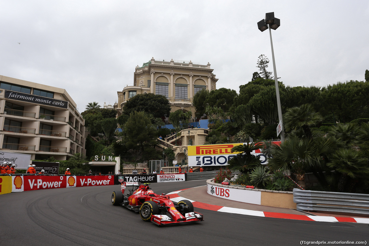 GP MONACO, 22.05.2014- Prove Libere 1, Kimi Raikkonen (FIN) Ferrari F14-T