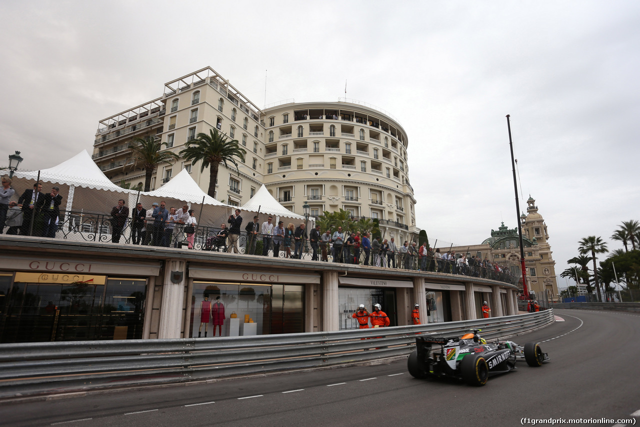 GP MONACO, 22.05.2014- Prove Libere 1, Sergio Perez (MEX) Sahara Force India F1 VJM07