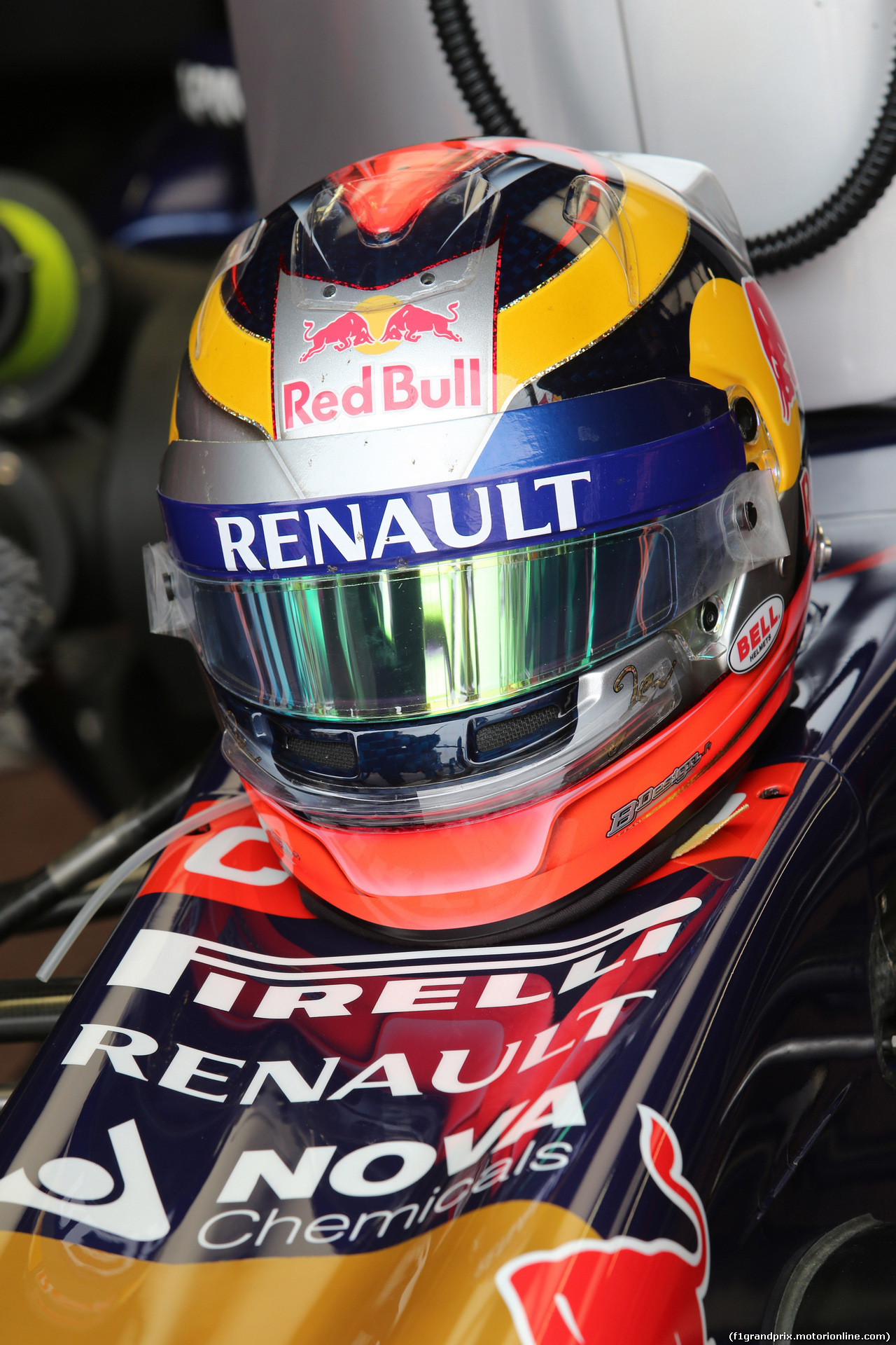 GP MONACO, 22.05.2014- Prove Libere 2, The helmet of Daniel Ricciardo (AUS) Red Bull Racing RB10