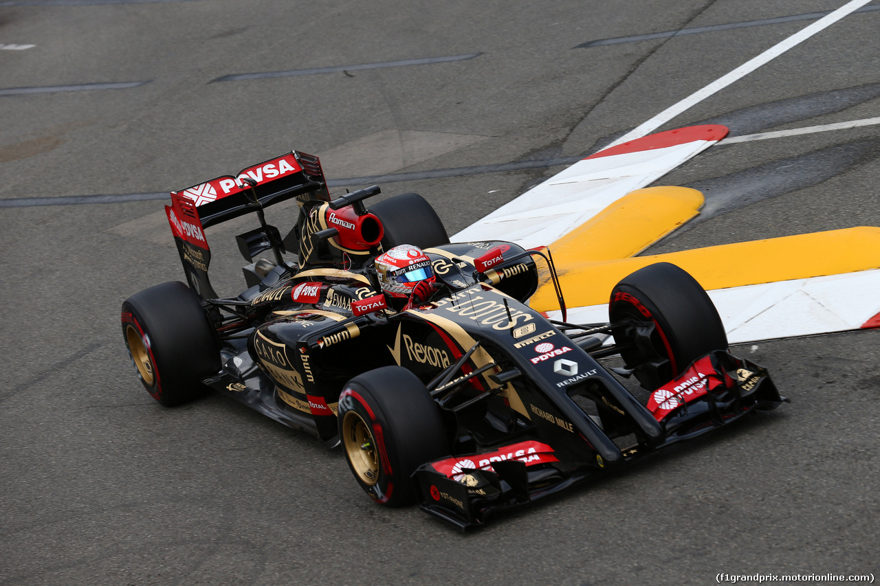 GP MONACO, 22.05.2014- Prove Libere 2, Romain Grosjean (FRA) Lotus F1 Team E22