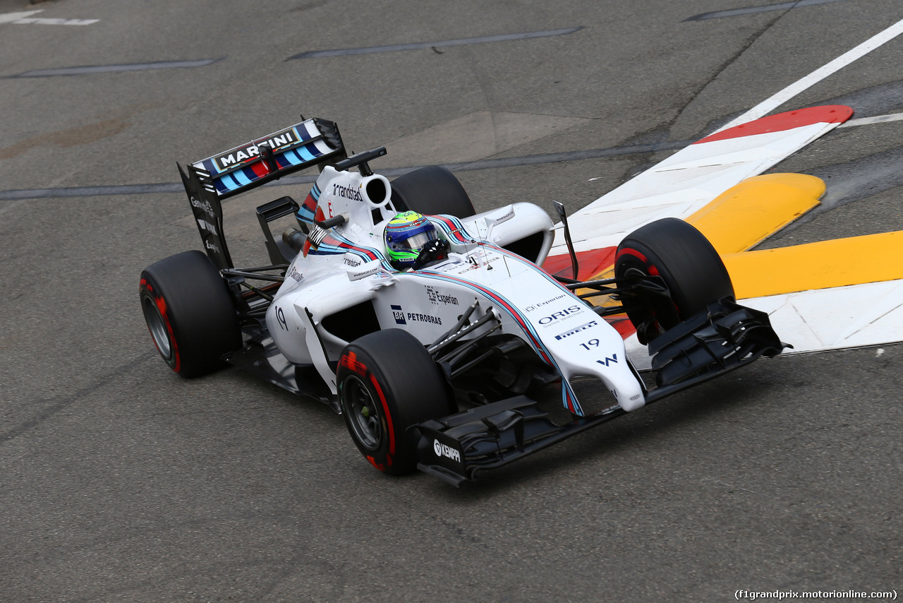 GP MONACO, 22.05.2014- Prove Libere 2, Felipe Massa (BRA) Williams F1 Team FW36