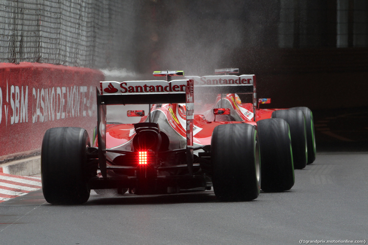 GP MONACO, 22.05.2014- Prove Libere 2, Kimi Raikkonen (FIN) Ferrari F14-T e Fernando Alonso (ESP) Ferrari F14-T