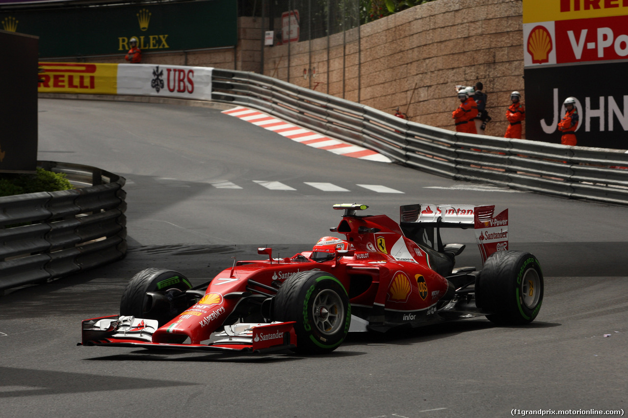 GP MONACO, 22.05.2014- Prove Libere 2, Kimi Raikkonen (FIN) Ferrari F14-T