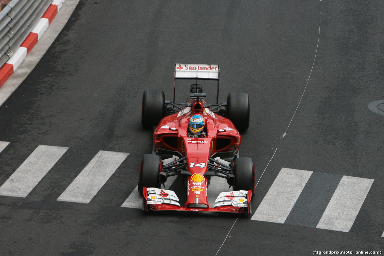 GP MONACO, 22.05.2014- Prove Libere 2, Fernando Alonso (ESP) Ferrari F14-T