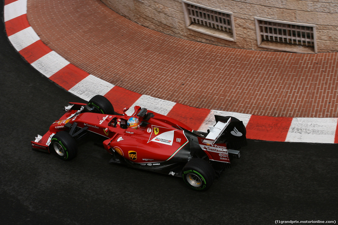 GP MONACO, 22.05.2014- Prove Libere 2, Fernando Alonso (ESP) Ferrari F14-T