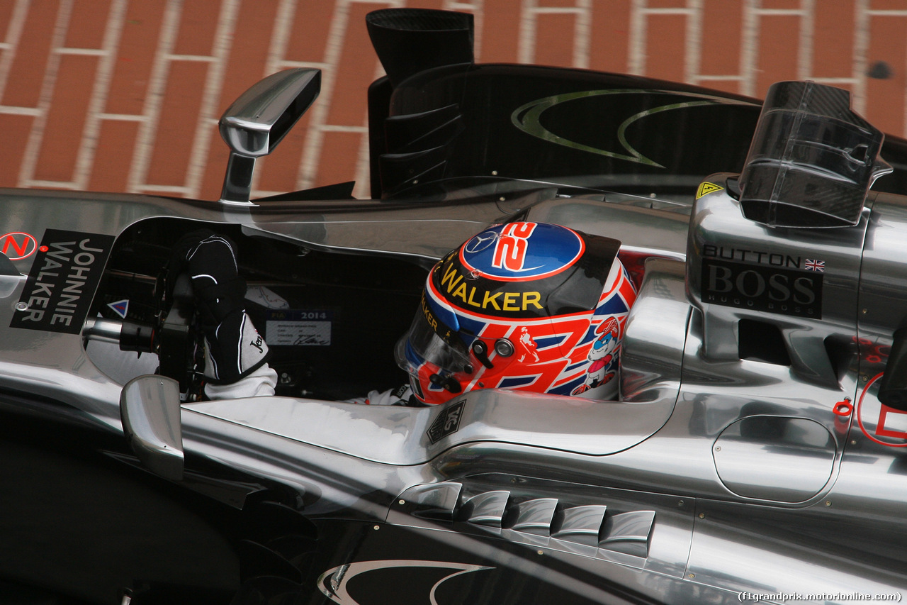 GP MONACO, 22.05.2014- Prove Libere 2, Jenson Button (GBR) McLaren Mercedes MP4-29