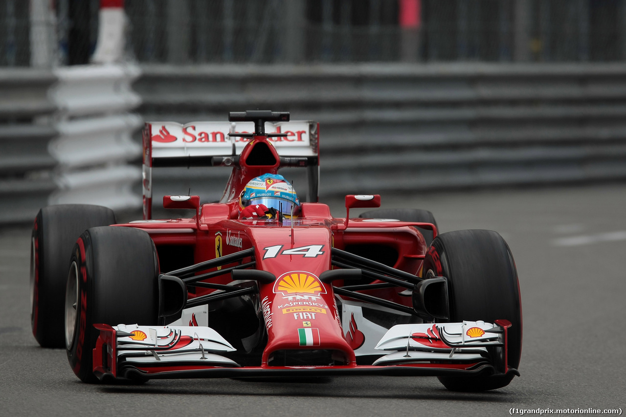 GP MONACO, 22.05.2014- Prove Libere 2, Fernando Alonso (ESP) Ferrari F14-T