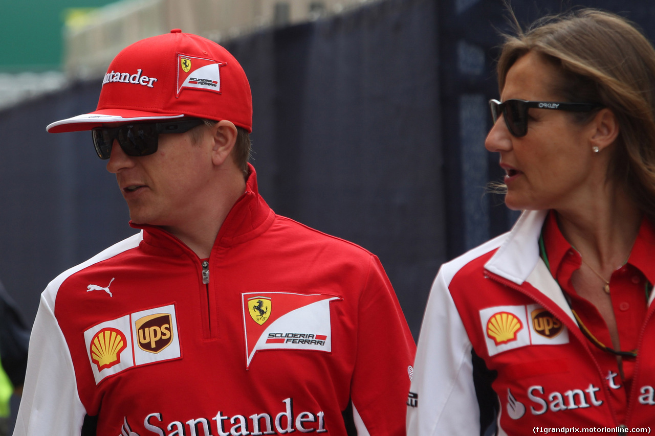 GP MONACO, 21.05.2014- Kimi Raikkonen (FIN) Ferrari F14-T e Stefania Boccoli (ITA), Ferrari Press Office