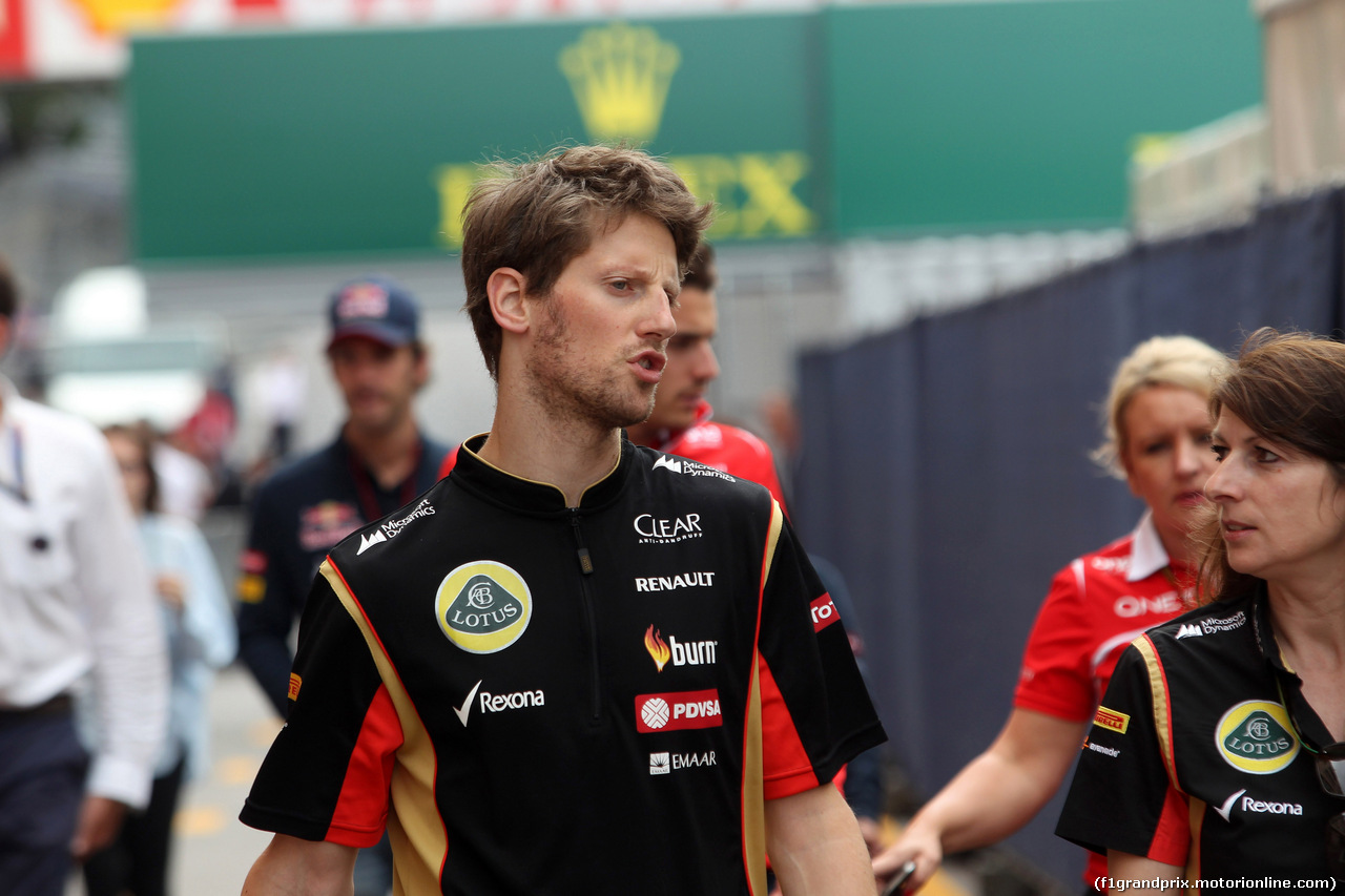 GP MONACO, 21.05.2014- Romain Grosjean (FRA) Lotus F1 Team E22