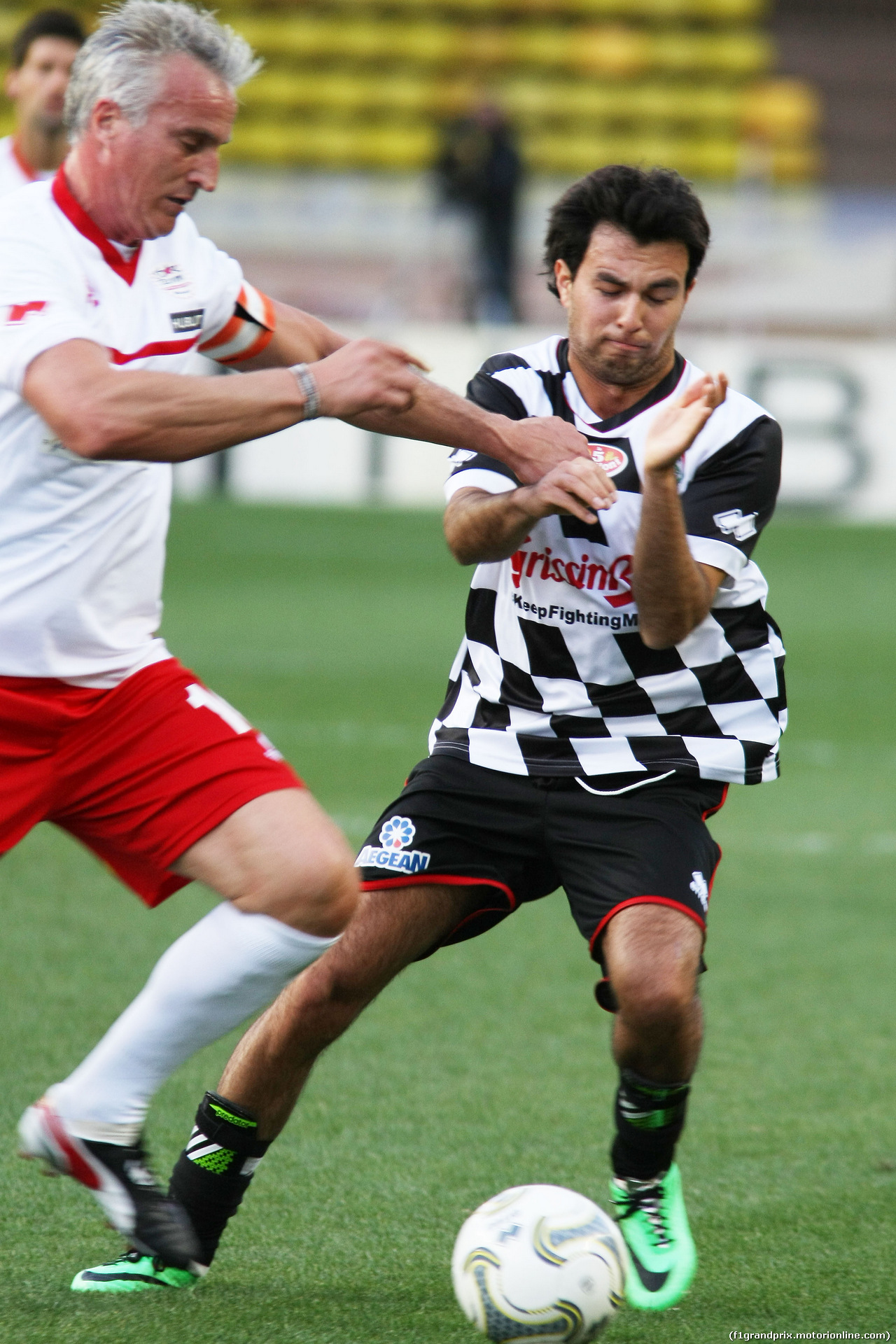 GP MONACO, Sergio Perez (MEX) Sahara Force India F1 e Didier Deschamps (FRA) Former Football Player at the charity football match.
20.05.2014. Formula 1 World Championship, Rd 6, Monaco Grand Prix, Monte Carlo, Monaco, Tuesday Soccer.