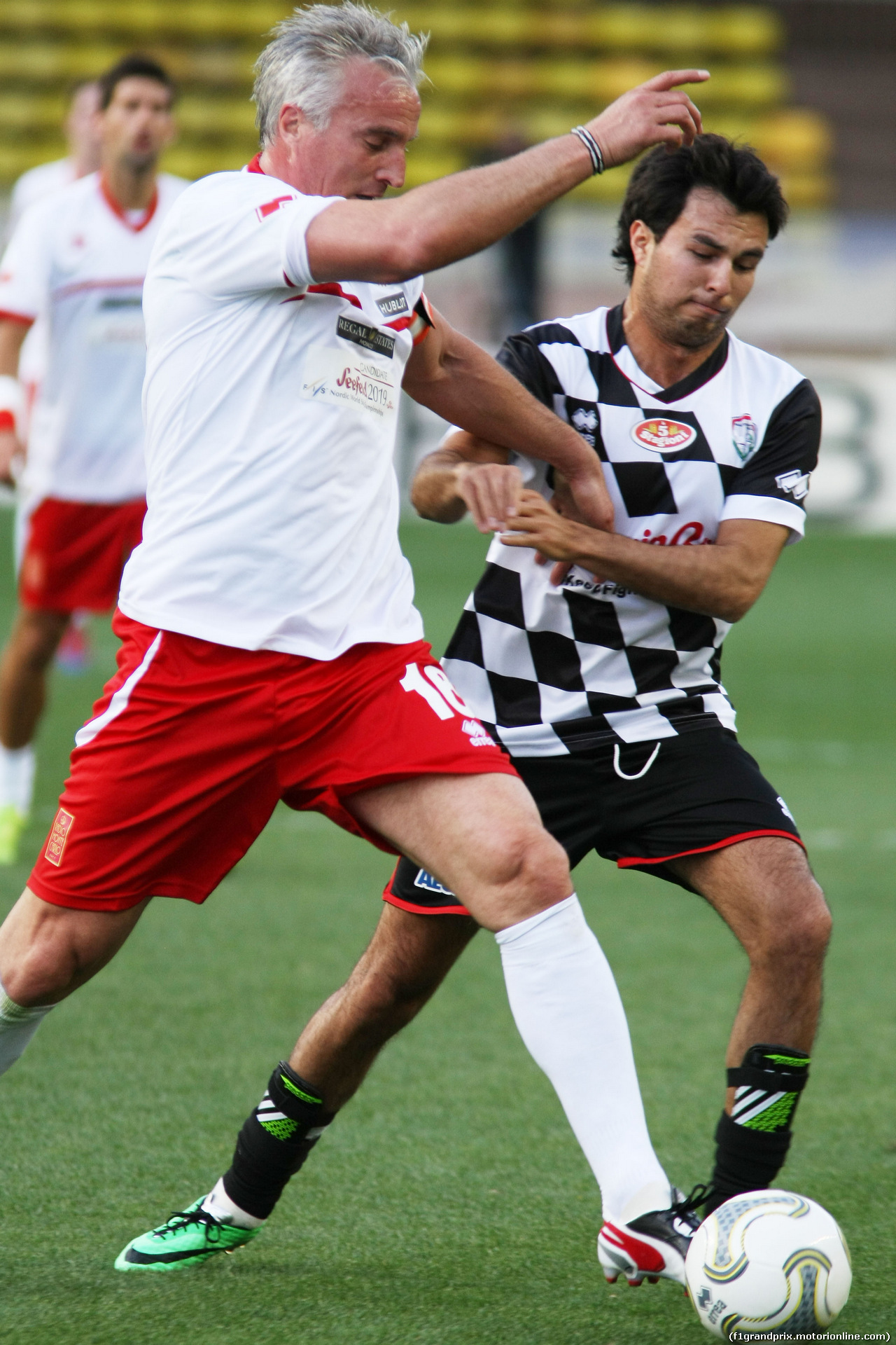 GP MONACO, Sergio Perez (MEX) Sahara Force India F1 e Didier Deschamps (FRA) Former Football Player at the charity football match.
20.05.2014. Formula 1 World Championship, Rd 6, Monaco Grand Prix, Monte Carlo, Monaco, Tuesday Soccer.