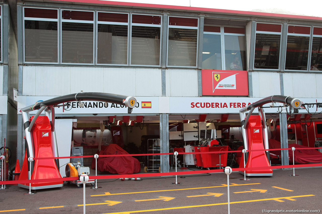 GP MONACO, 24.05.2014- Prove Libere 3, Ferrari garage
