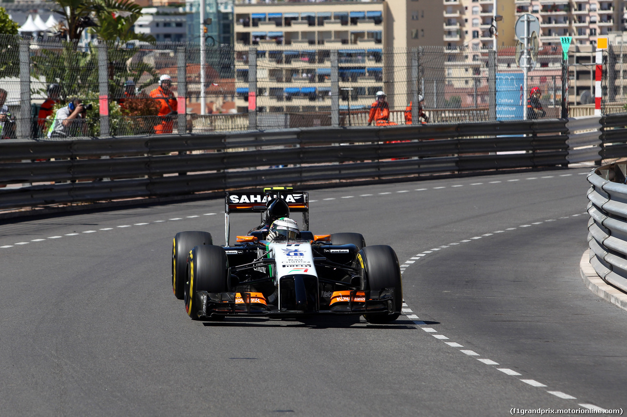 GP MONACO, 24.05.2014- Prove Libere 3, Sergio Perez (MEX) Sahara Force India F1 VJM07