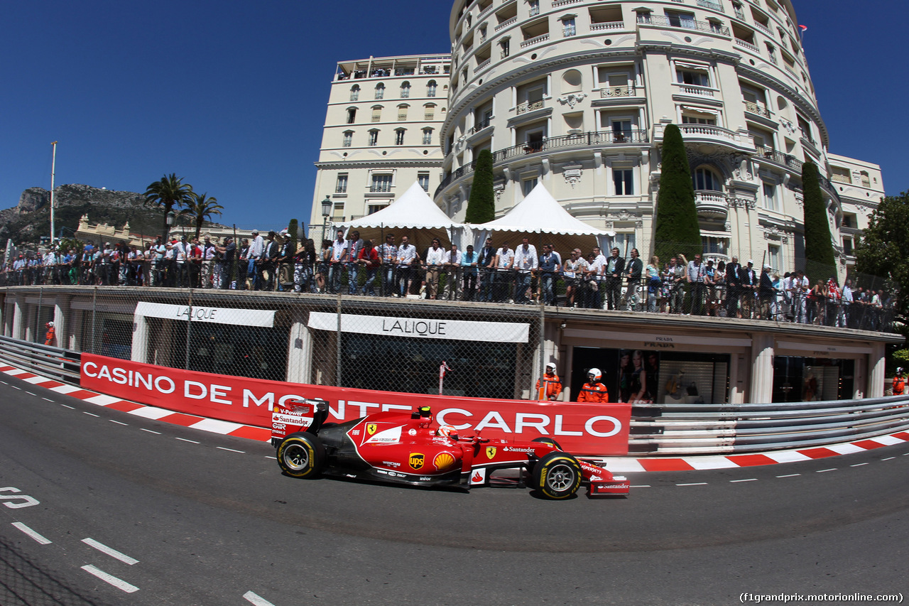 GP MONACO, 24.05.2014- Prove Libere 3, Kimi Raikkonen (FIN) Ferrari F14-T
