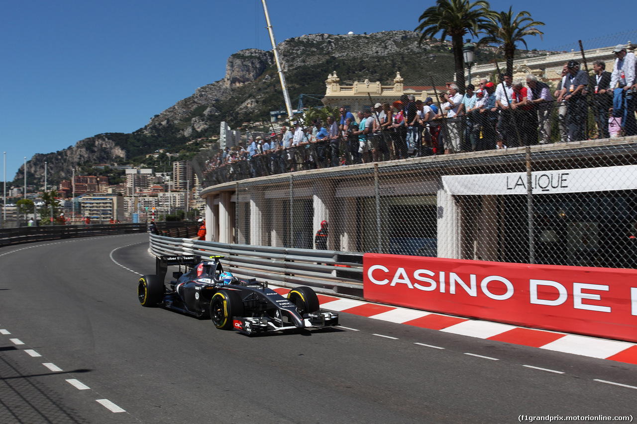 GP MONACO, 24.05.2014- Prove Libere 3, Esteban Gutierrez (MEX), Sauber F1 Team C33