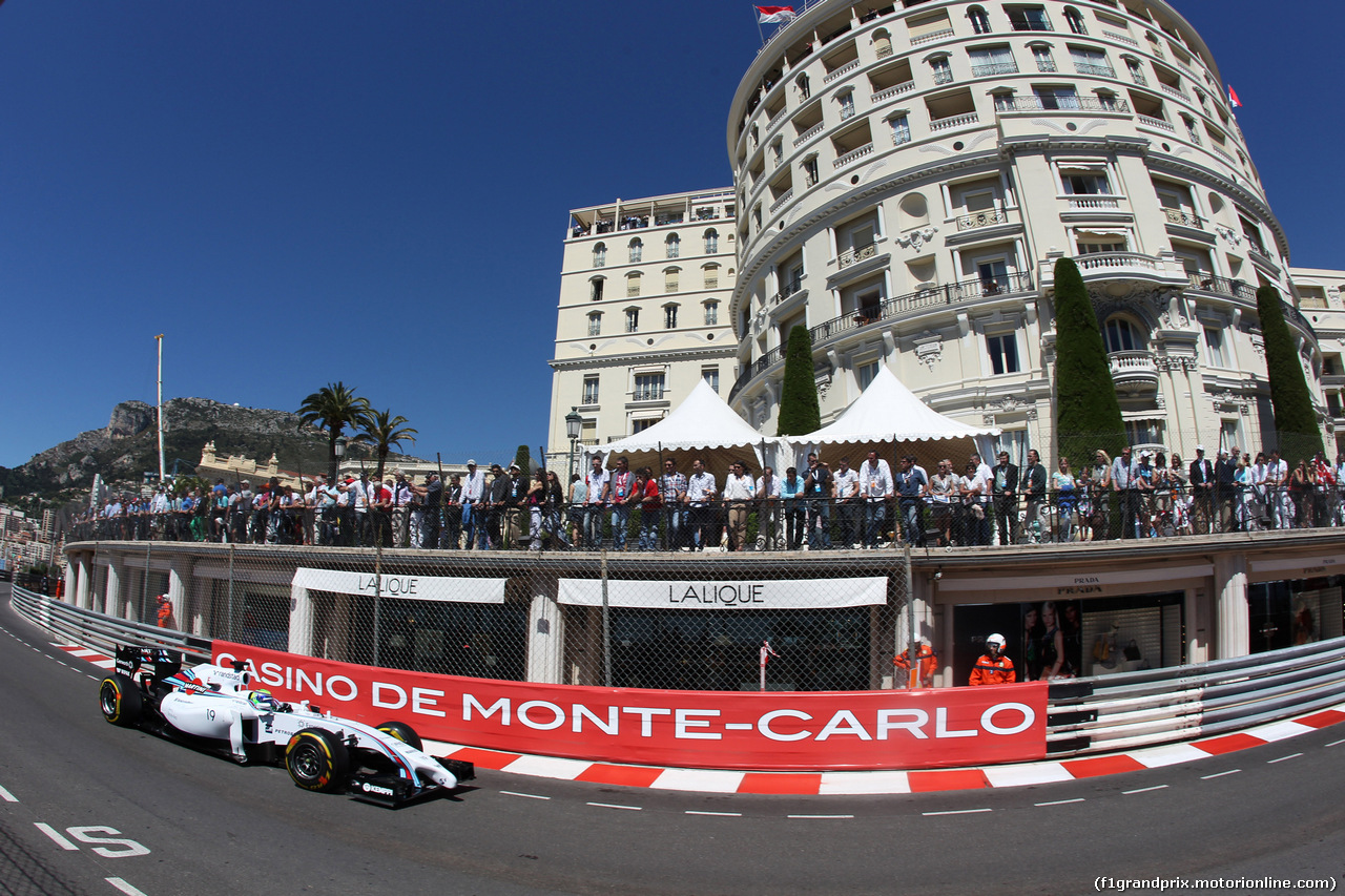 GP MONACO, 24.05.2014- Prove Libere 3, Felipe Massa (BRA) Williams F1 Team FW36