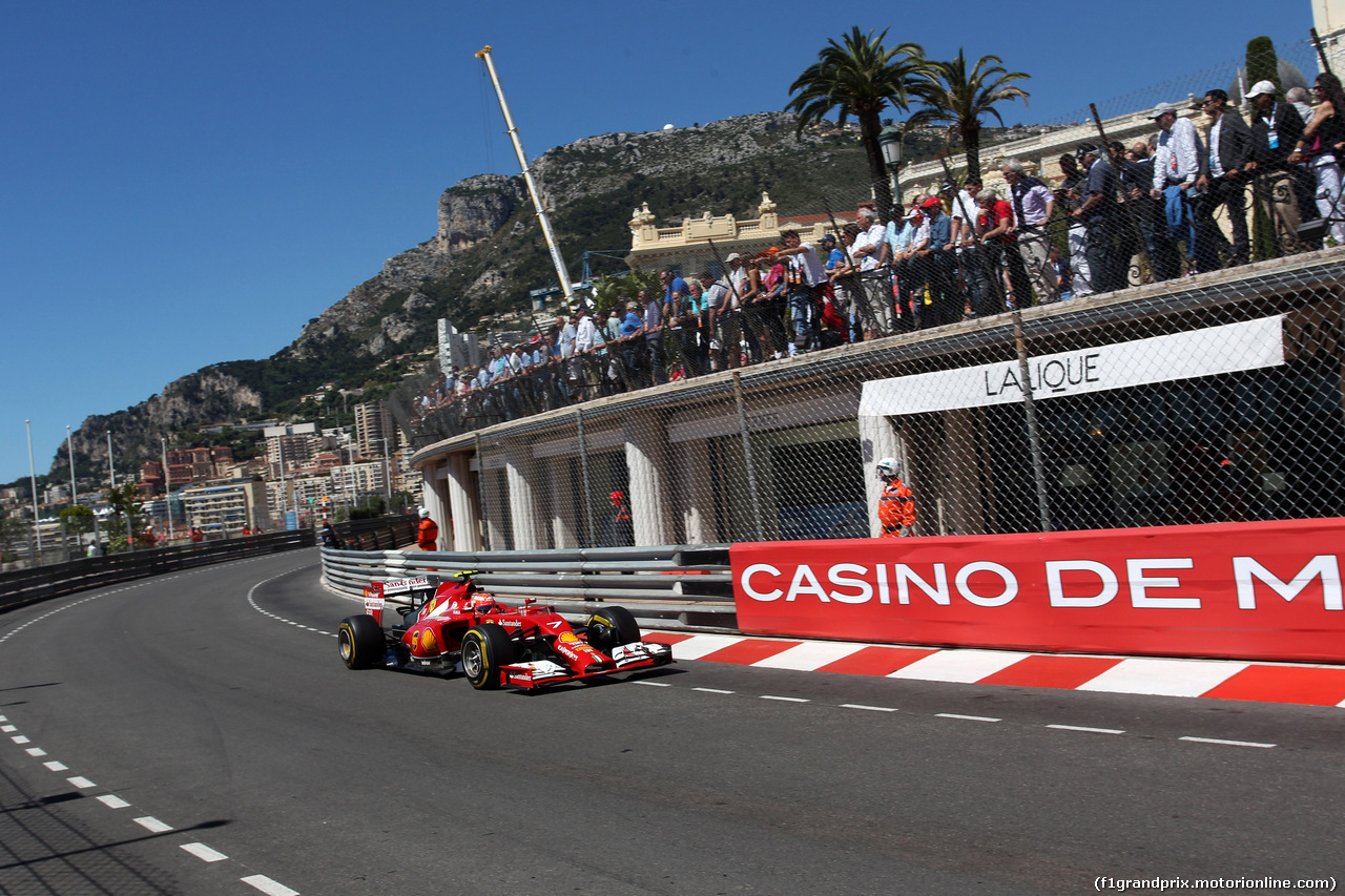 GP MONACO, 24.05.2014- Prove Libere 3, Kimi Raikkonen (FIN) Ferrari F14-T