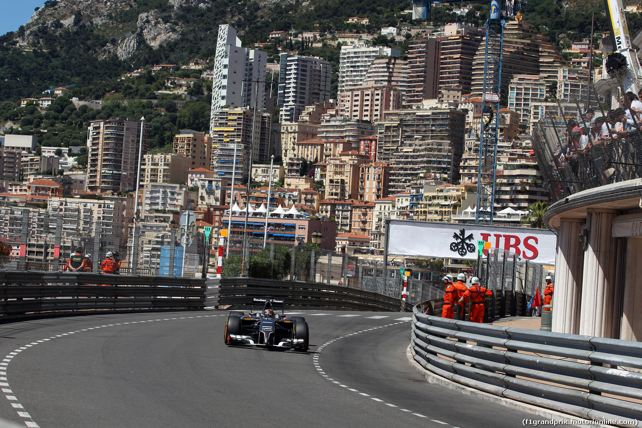 GP MONACO, 24.05.2014- Prove Libere 3, Adrian Sutil (GER) Sauber F1 Team C33