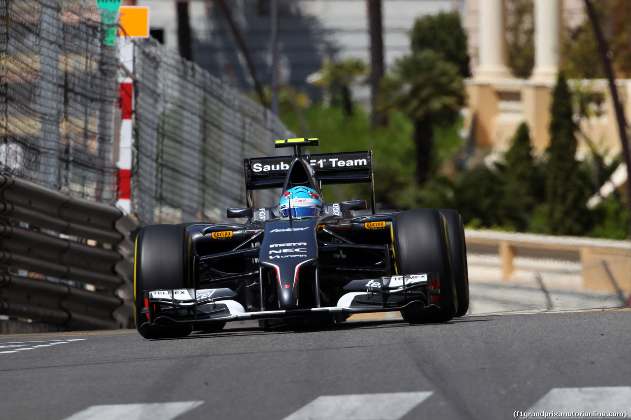 GP MONACO, 24.05.2014- Prove Libere 3, Esteban Gutierrez (MEX), Sauber F1 Team C33