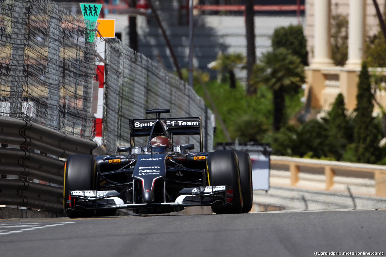 GP MONACO, 24.05.2014- Prove Libere 3, Adrian Sutil (GER) Sauber F1 Team C33